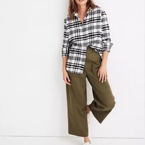 Madewell Women's Flannel Oversized Ex-Boyfriend Shirt in Romana Plaid Size Small
